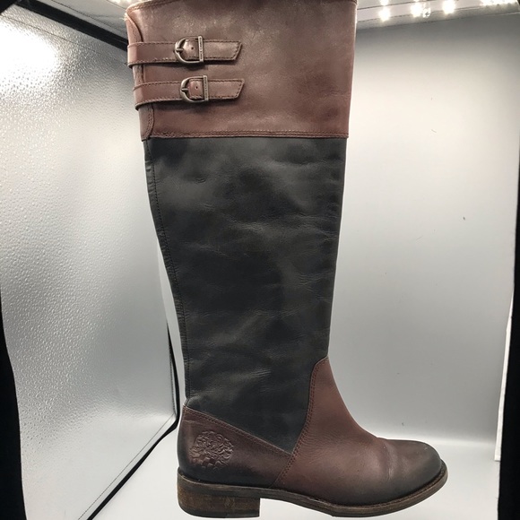 Vince Camuto Long Brown/Black Boots - Picture 1 of 8